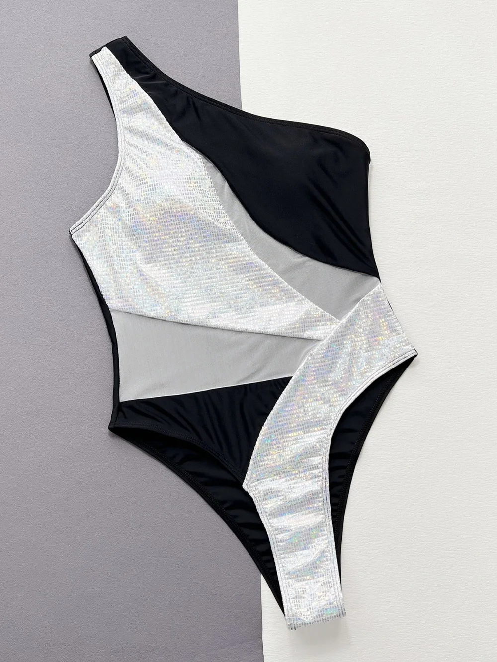 Pink One-Shoulder Cutout Kids One-Piece Swimsuit